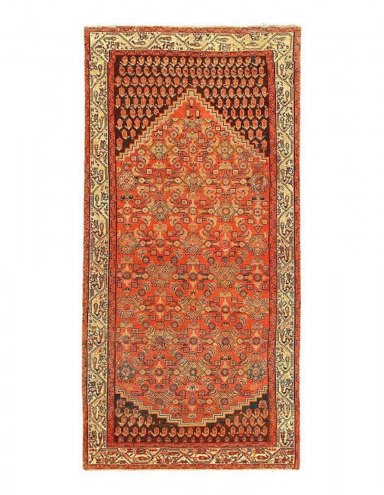 Persian Antique hand knotted Malayer 4'6"X 9'3": Persian Antique hand knotted Malayer 4'6"X 9'3" - CIRCA 1900, Malayer, Hand-Knotted, Lamb's Wool, 300 -D14554- 862.This item is part of our fine auction collection which includes many fine home