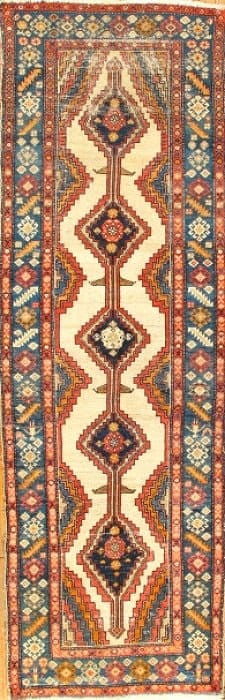Ivory Antique Persian Malayer runner 2'11''X 9': Ivory Antique Persian Malayer runner 2'11''X 9' - Circa 1900, Malayer, Hand-Knotted, Lamb's Wool, 300 -D04409- 862.This item is part of our fine auction collection which includes many fine home