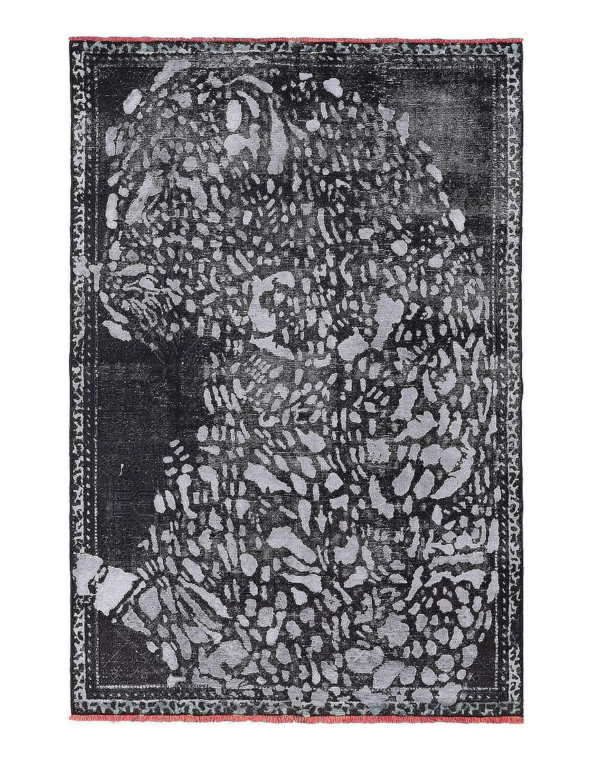 Gray color Overdye Modern Cheetah design rug 5'6'' X 8'5'': Gray color Overdye Modern Cheetah design rug 5'6'' X 8'5'' - 1980, Modern, Hand-Knotted, Lamb's Wool, 300 -D13420- 862.This item is part of our fine auction collection which includes many fine home ac