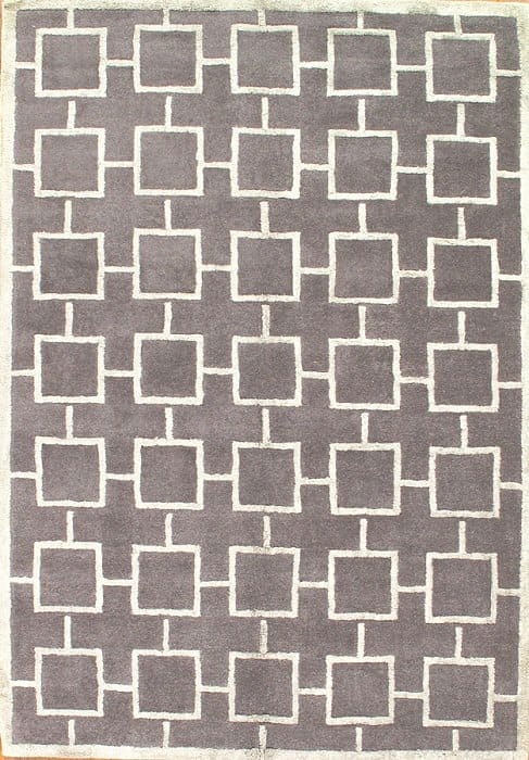 Gray HandTufted Modern Rug 5' X 8': Gray HandTufted Modern Rug 5' X 8' - New, Modern, Hand-Tufted, Lamb's Wool, 300 -D03961- 862.This item is part of our fine auction collection which includes many fine home accessories including