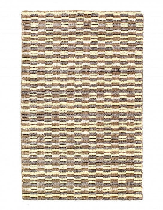 Modern Earth-tone Hand-made Wool & Bamboo Silk Indo Rug 3'X 5': Modern Earth-tone Hand-made Wool & Bamboo Silk Indo Rug 3'X 5' - NEW, Modern, Hand-Knotted, Wool & Bambooo, 300 -D09338- 862.This item is part of our fine auction collection which includes many fine h
