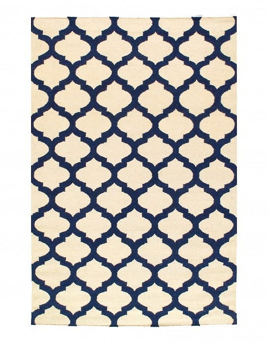 Blue Modern Hand Knotted Rug 5' X 8': Blue Modern Hand Knotted Rug 5' X 8' - New, Modern, Flatweave, Lamb's Wool, 300 -D11010- 862.This item is part of our fine auction collection which includes many fine home accessories including antiqu