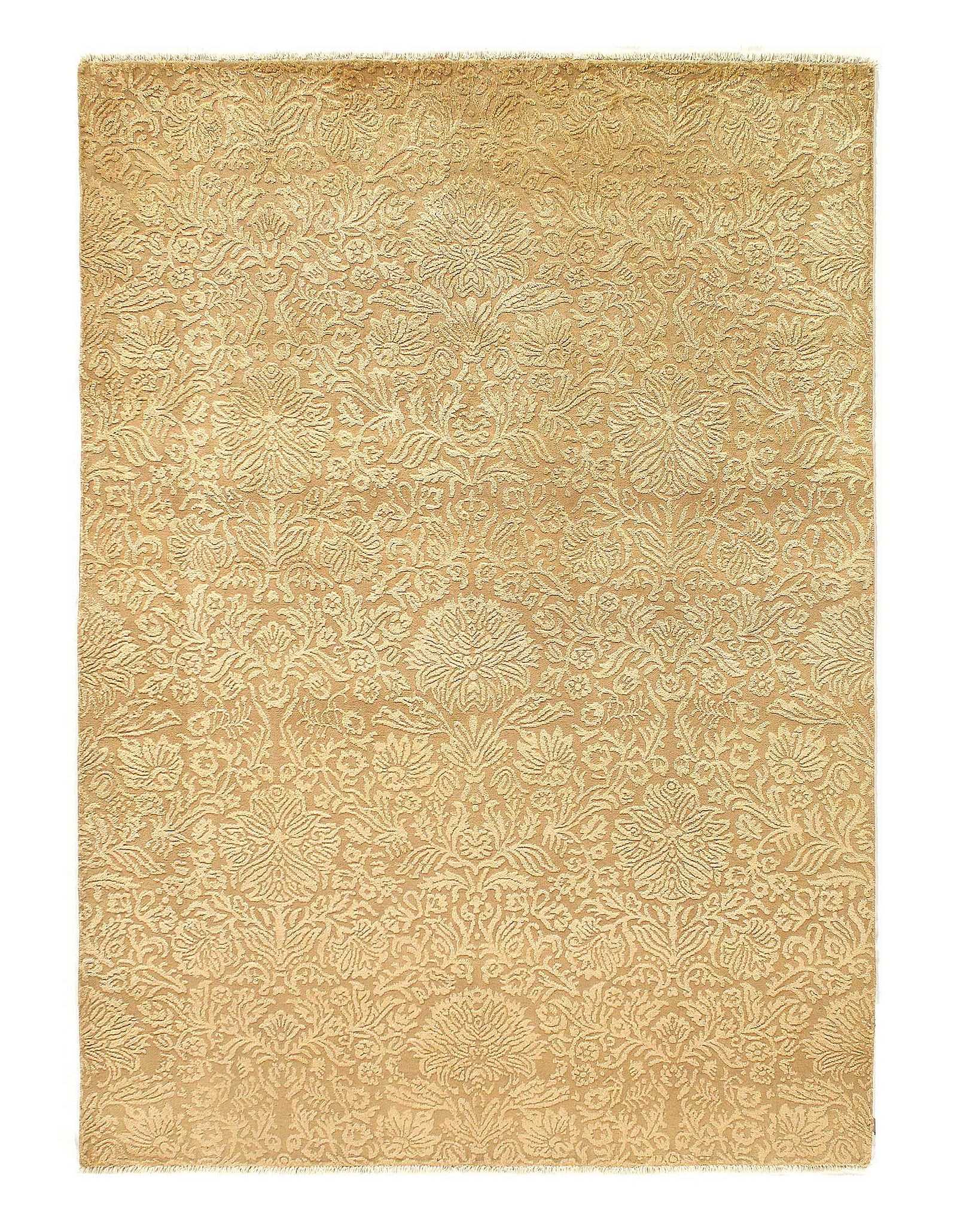 Ivory Fine Hand Knotted silk & wool Modern rug 5'9'' X 7'11'': Ivory Fine Hand Knotted silk & wool Modern rug 5'9'' X 7'11'' - New, Modern, Hand-Knotted, Wool & Silk, 300 -D04495- 862.This item is part of our fine auction collection which includes many fine home