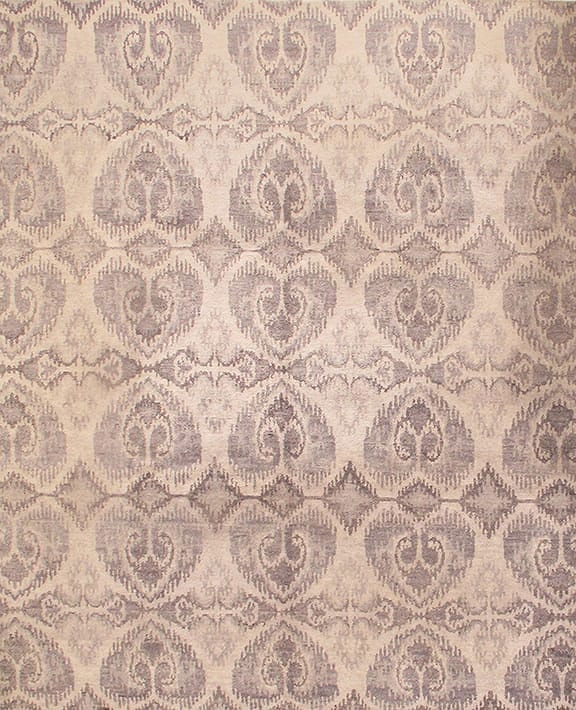 Beige Ikat Bambo Silk 8' X 10': Beige Ikat Bambo Silk 8' X 10' - New, Modern, Hand-Knotted, Bamboo Silk, 300 -D08067- 862.This item is part of our fine auction collection which includes many fine home accessories including antique