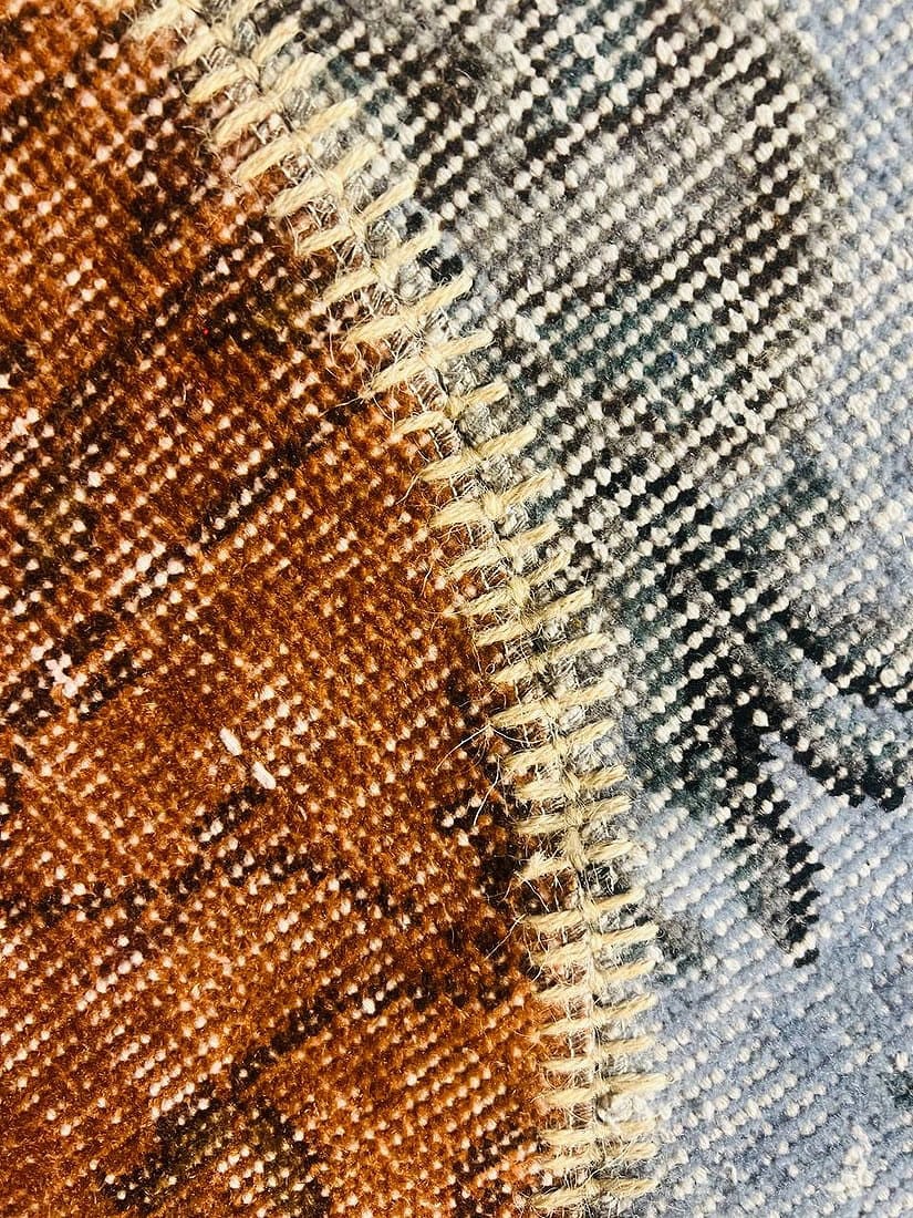 Gray Turkish Patchwork Rug 8' x 10' - 7