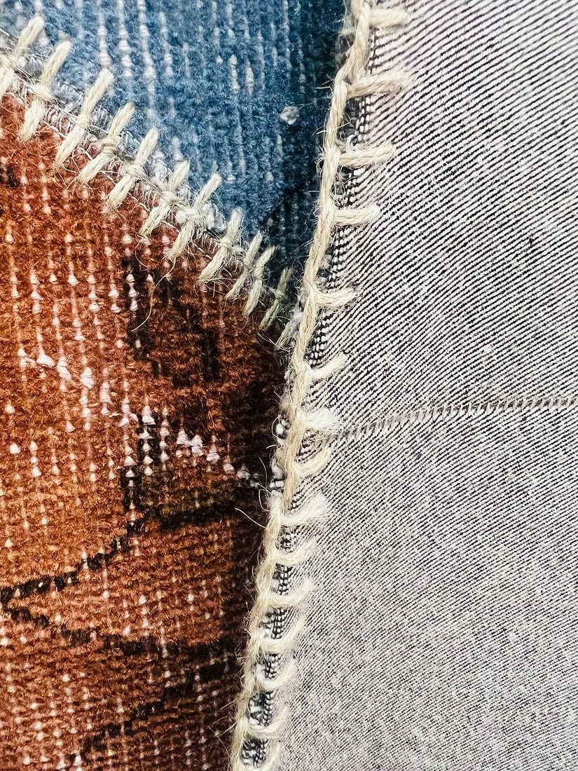 Gray Turkish Patchwork Rug 8' x 10' - 8