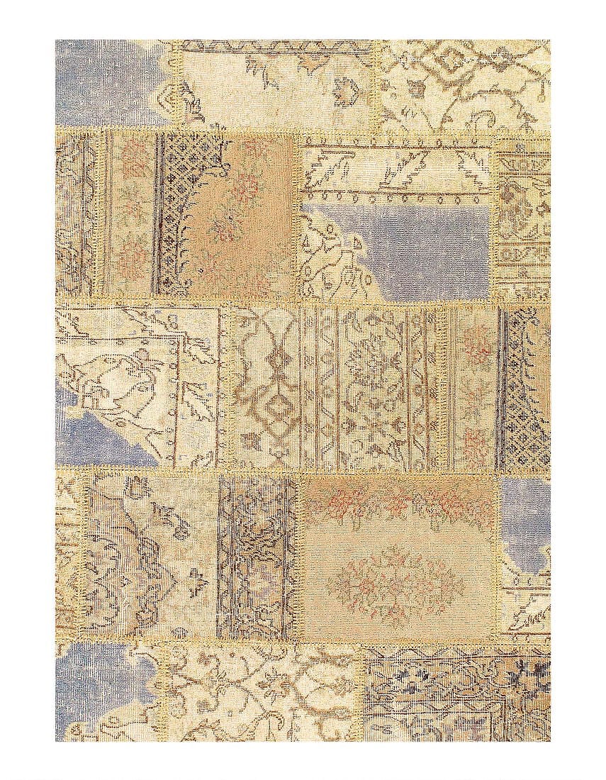 Beige Turkish Patchwork Rug 6' X 9' - 2