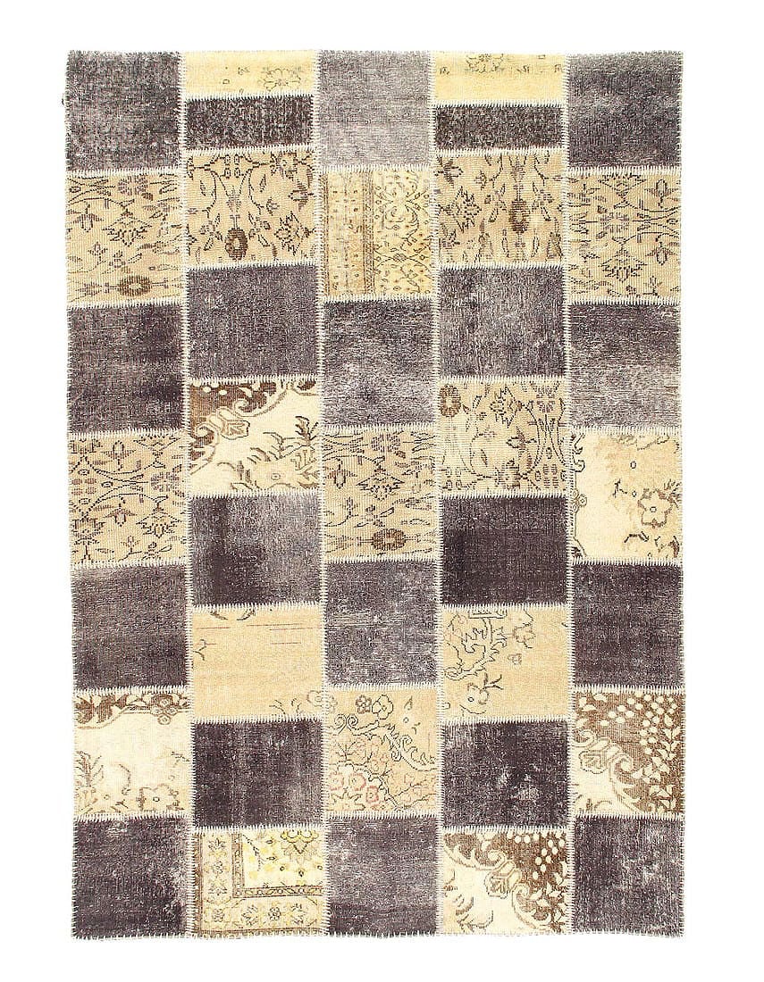 Gray Turkish Patchwork 6' X 8': Gray Turkish Patchwork 6' X 8' - New, Modern, Hand-Knotted, Lamb's Wool, 300 -D08019- 862.This item is part of our fine auction collection which includes many fine home accessories including antique