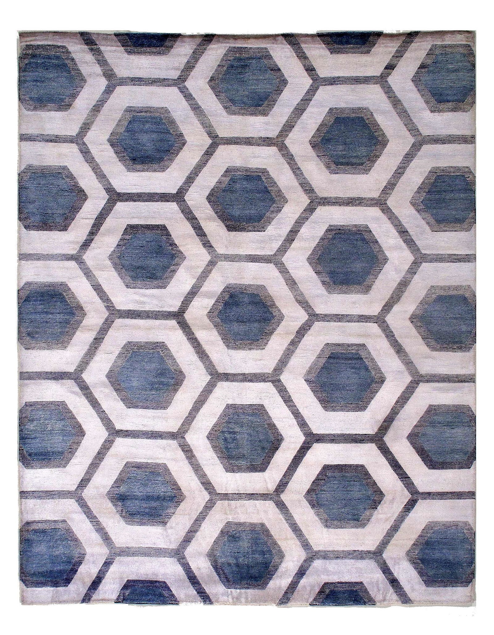 L Blue Modern Pure Bamboo Silk 8' X 10': L Blue Modern Pure Bamboo Silk 8' X 10' - New, Modern, Hand-Knotted, Bamboo Silk, 300 -D08838- 862.This item is part of our fine auction collection which includes many fine home accessories including
