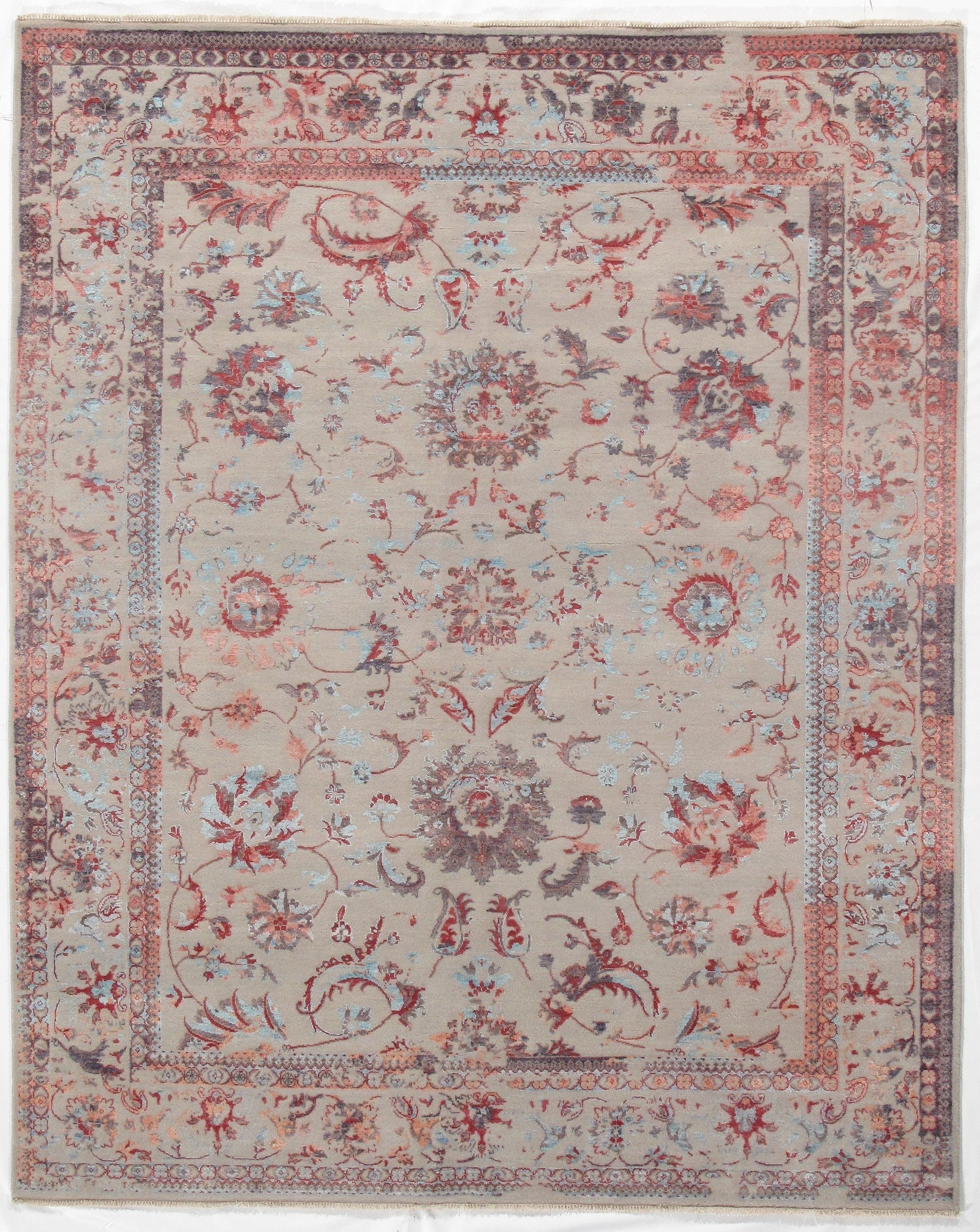 Multi color Hand knotted Modern rug 8' X 10': Multi color Hand knotted Modern rug 8' X 10' - New, Modern, Hand-Knotted, Wool & Silk, 300 -D09996- 862.This item is part of our fine auction collection which includes many fine home accessories inclu