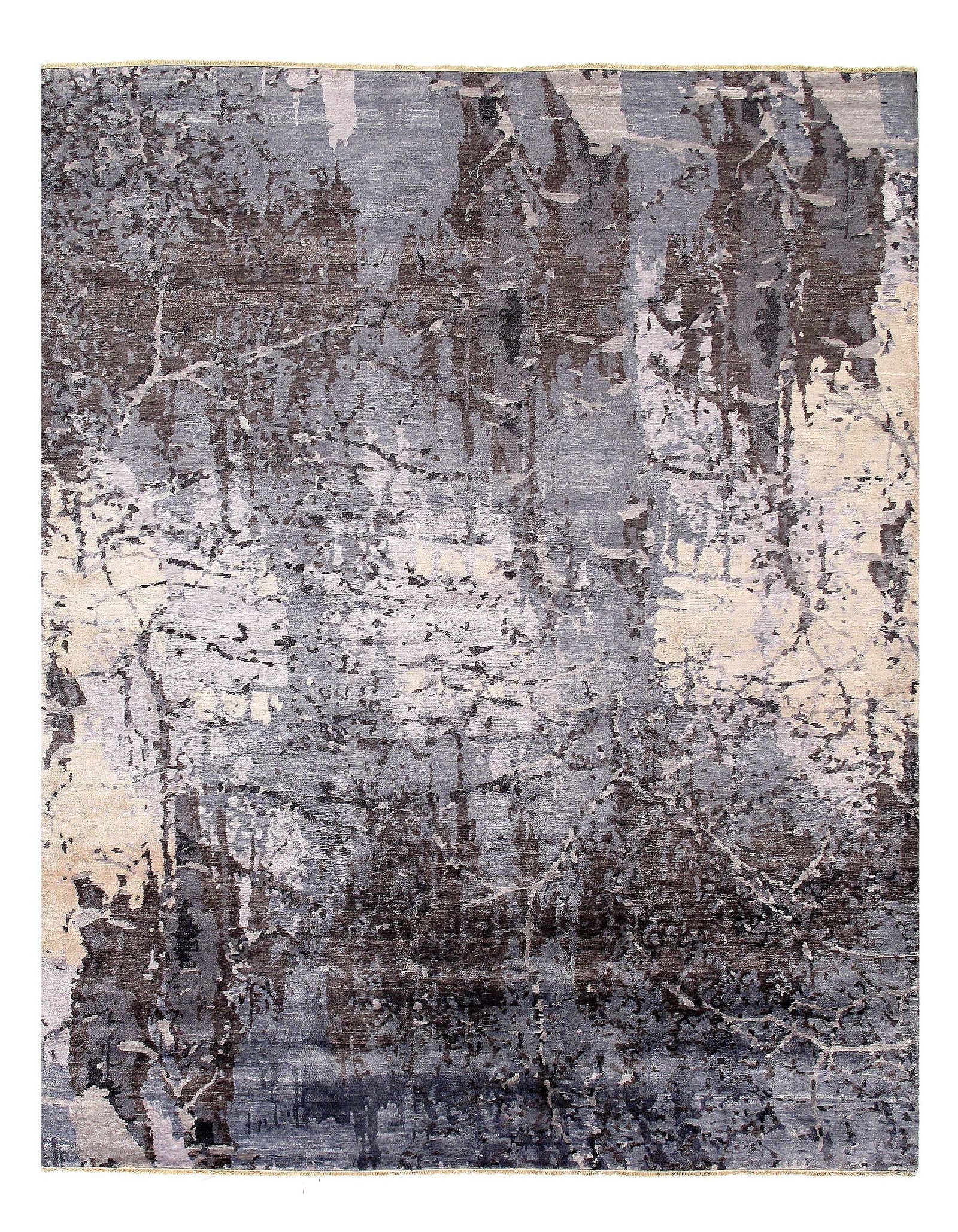 Gray Modern Rug Bamboo silk 8' x 10': Gray Modern Rug Bamboo silk 8' x 10' - New, Modern, Hand-Knotted, Bamboo Silk, 300 -D09304- 862.This item is part of our fine auction collection which includes many fine home accessories including ant