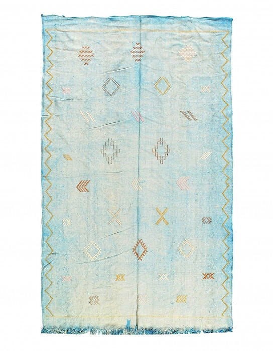 Fine Hand Knotted Flat Weave Moroccan 4'3'' X 7'7'': Fine Hand Knotted Flat Weave Moroccan 4'3'' X 7'7'' - Circa 1970, Moroccan, Hand-Knotted, Flat Weave, 300 -D11883- 862.This item is part of our fine auction collection which includes many fine home ac