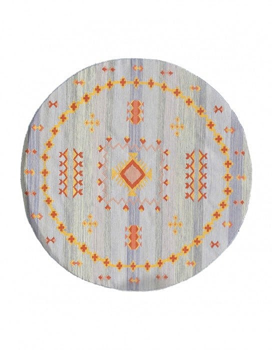 Light Blue Fine Hand Knotted Moroccon Round Rug 5' X 5': Light Blue Fine Hand Knotted Moroccon Round Rug 5' X 5' - New, Moroccan, Hand-Knotted, Flat Weave, 300 -D06935- 862.This item is part of our fine auction collection which includes many fine home