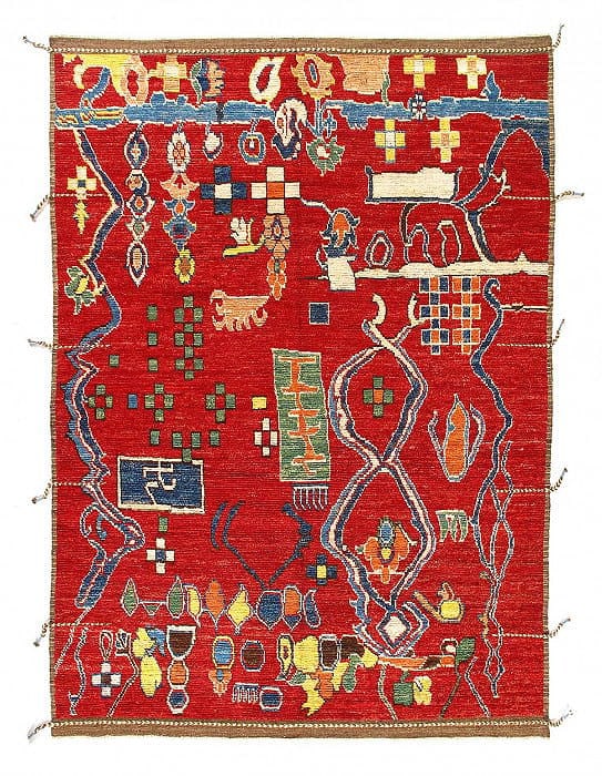 Fine Hand Knotted Moroccan Rug 7'11'' X 10'9'': Fine Hand Knotted Moroccan Rug 7'11'' X 10'9'' - New, Moroccan, Hand-Knotted, Lamb's Wool, 300 -D14428- 862.This item is part of our fine auction collection which includes many fine home accessories