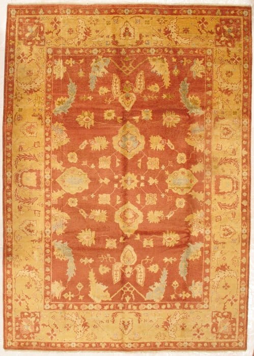 Rust Original Turkish Oushak Design 9' X 12': Rust Original Turkish Oushak Design 9' X 12' - New, Oushak, Hand-Knotted, Lamb's Wool, 300 -D03571- 862.This item is part of our fine auction collection which includes many fine home accessories inclu
