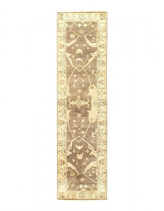 Gray Oushak Runner 2'7'' X 10': Gray Oushak Runner 2'7'' X 10' - New, Oushak, Hand-Knotted, Lamb's Wool, 300 -D07394- 862.This item is part of our fine auction collection which includes many fine home accessories including antique r