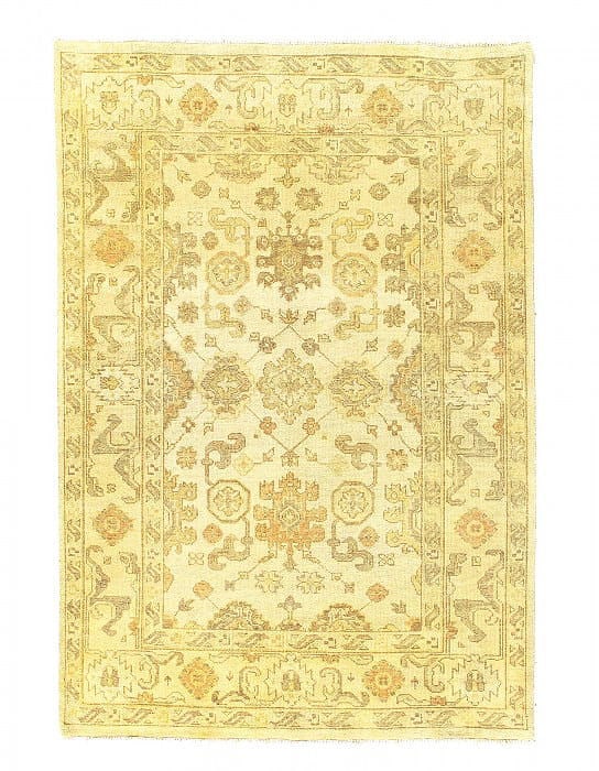 Ivory hand Knotted Oushak design 6' X 9': Ivory hand Knotted Oushak design 6' X 9' - New, Oushak, Hand-Knotted, Lamb's Wool, 300 -D05929- 862.This item is part of our fine auction collection which includes many fine home accessories including