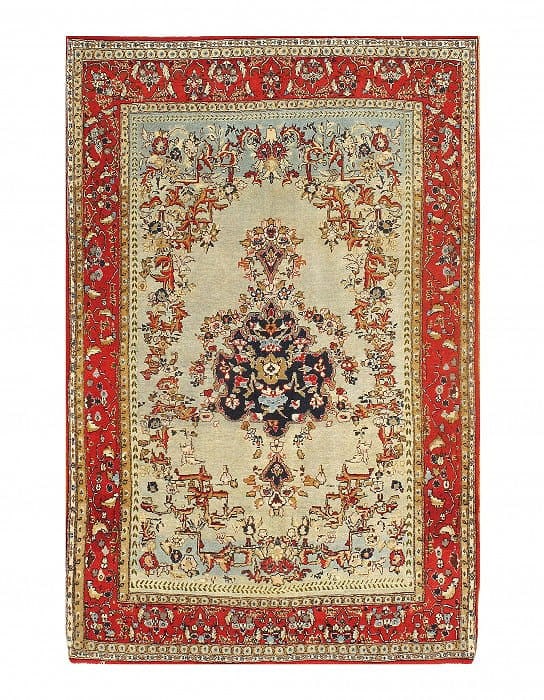 Beige Persian Qum Rug 4'6'' x 6'.11'': Beige Persian Qum Rug 4'6'' x 6'.11'' - , Qum, Hand-Knotted, Lamb's Wool, 300 -D07896- 862.This item is part of our fine auction collection which includes many fine home accessories including antique 