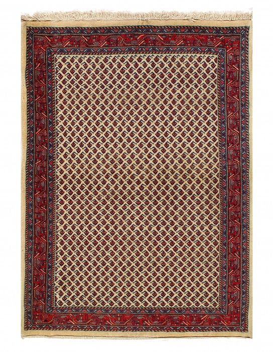 Ivory Persian Sarouk 3'6" X 5': Ivory Persian Sarouk 3'6" X 5' - New, Sarouk, Hand-Knotted, Lamb's Wool, 300 -D03357- 862.This item is part of our fine auction collection which includes many fine home accessories including antique r
