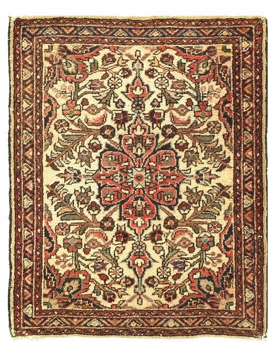 Ivory Persian Antique Sarouk 2'5'' X 1'1'': Ivory Persian Antique Sarouk 2'5'' X 1'1'' - , Sarouk, Hand-Knotted, Lamb's Wool, 300 -D10501- 862.This item is part of our fine auction collection which includes many fine home accessories including 