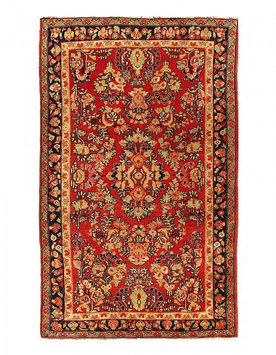 Persian Hand Knotted Antique sarouk 3'4'' X 5'3'': Persian Hand Knotted Antique sarouk 3'4'' X 5'3'' - Circa 1920, Sarouk, Hand-Knotted, Lamb's Wool, 300 -D13236- 862.This item is part of our fine auction collection which includes many fine home acces