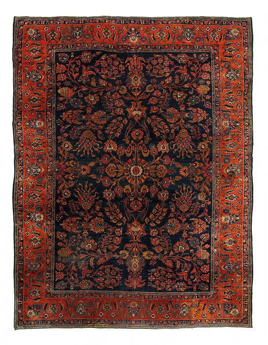 Navy Blue Persian Antique Sarouk 9'11'' X 13'8'' (1 of 9)