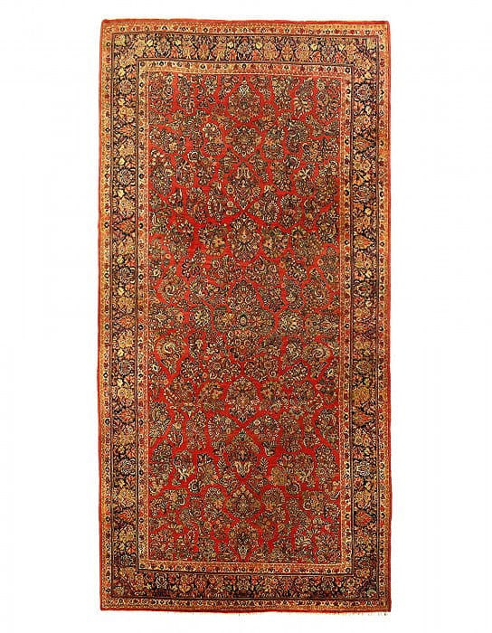 Antique Persian Sarouk Rug 10' X 21' (1 of 8)