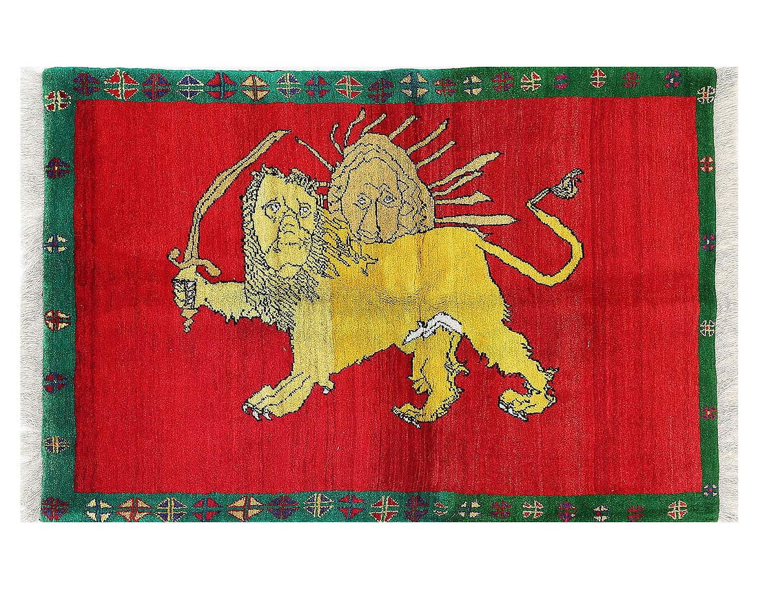Animal Pictorial Shiraz Persian Area Rug 3'7'' X 5'5'': Animal Pictorial Shiraz Persian Area Rug 3'7'' X 5'5'' - New, Shiraz, Hand-Knotted, Lamb's Wool, 300 -D13418- 862.This item is part of our fine auction collection which includes many fine home accesso