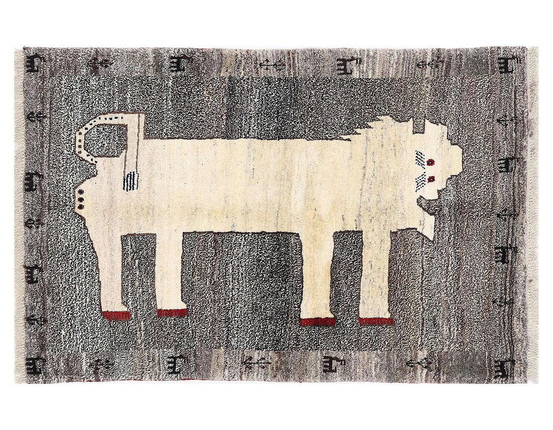 Distinctive Majestic Persian Lion rug 3'4'' X 5': Distinctive Majestic Persian Lion rug 3'4'' X 5' - New, Shiraz, Hand-Knotted, Lamb's Wool, 300 -D13412- 862.This item is part of our fine auction collection which includes many fine home accessories i