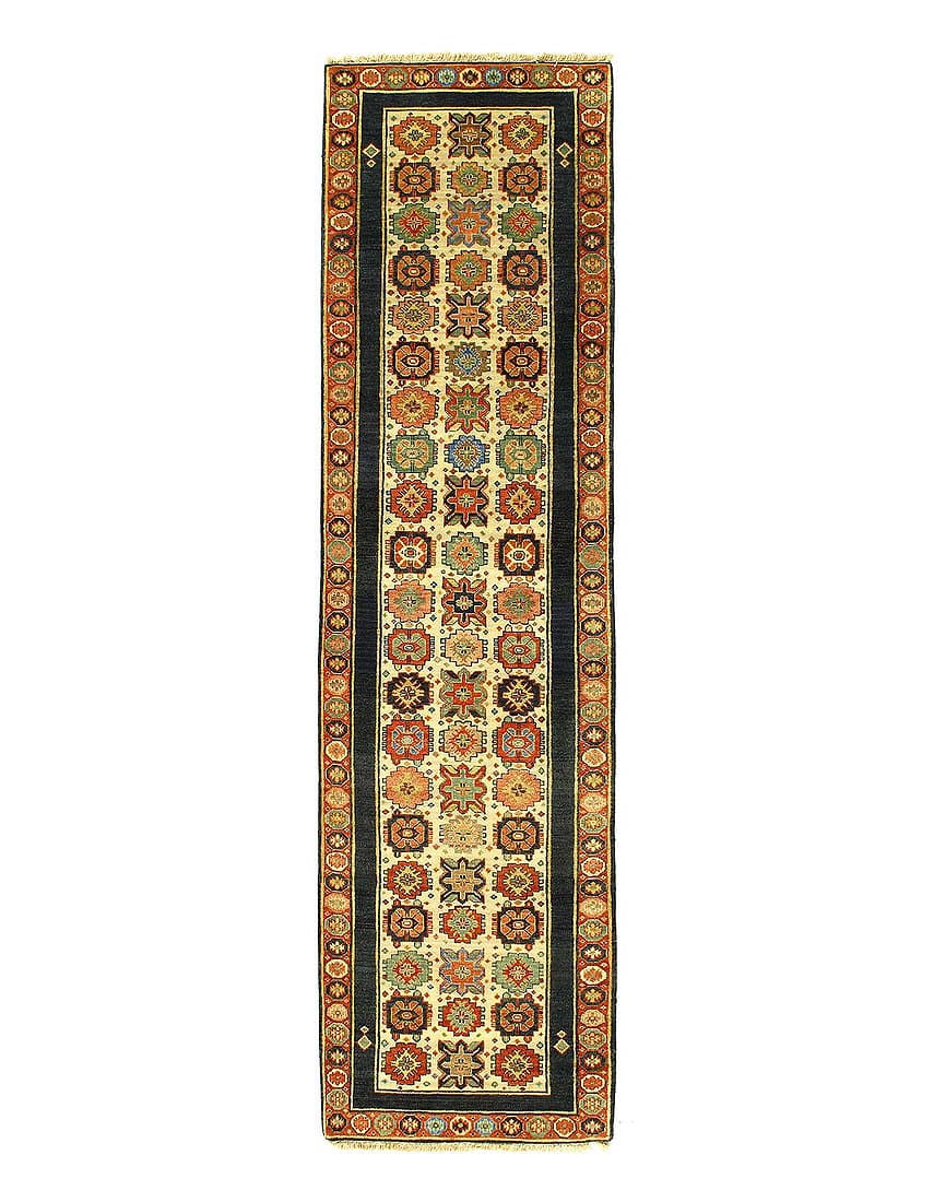Ivory Shirvan runner 2'.6''x 10': Ivory Shirvan runner 2'.6''x 10' - New, Shirvan, Hand-Knotted, Lamb's Wool, 300 -D08831- 862.This item is part of our fine auction collection which includes many fine home accessories including antiqu