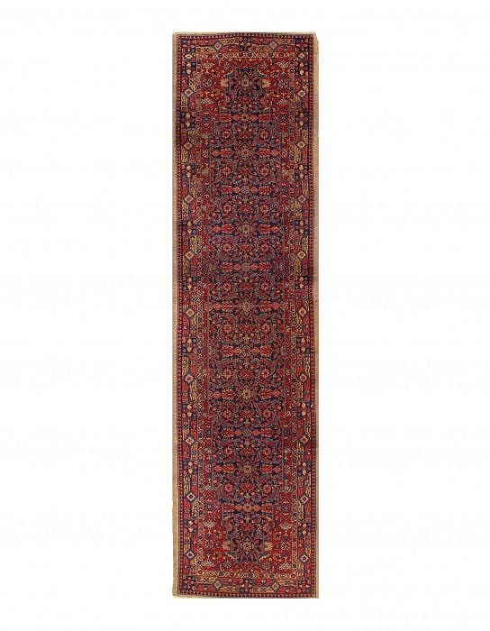Navy Blue Antique Turkish Hand Knotted Sivas Runner 2'11'' X 10'11'': Navy Blue Antique Turkish Hand Knotted Sivas Runner 2'11'' X 10'11'' - circa 1900, Sivas, Hand-Knotted, Lamb's Wool, 300 -D03849- 862.This item is part of our fine auction collection which includes ma