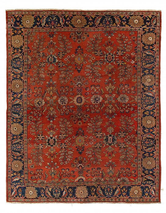 Persian Fine Hand Knotted Antique Sultanabad 11'1"X 13'5": Persian Fine Hand Knotted Antique Sultanabad 11'1"X 13'5" - CIRCA 1900, Sultanabad, Hand-Knotted, Lamb's Wool, 300 -D03273- 862.This item is part of our fine auction collection which includes many fin