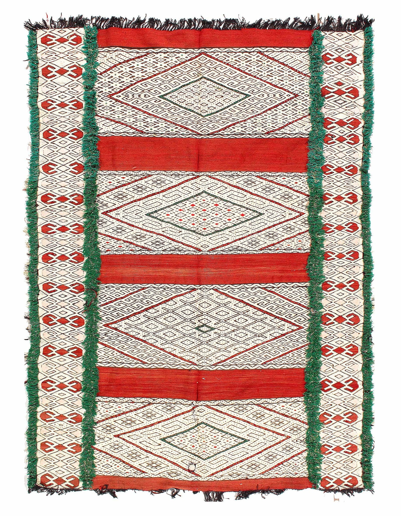 Fine Hand woven Flat Weave vintage Sumak 5'1'' X 7'2'': Fine Hand woven Flat Weave vintage Sumak 5'1'' X 7'2'' - Circa 1970, Sumak, Hand-Woven, Lamb's Wool, 300 -D11879- 862.This item is part of our fine auction collection which includes many fine home acc
