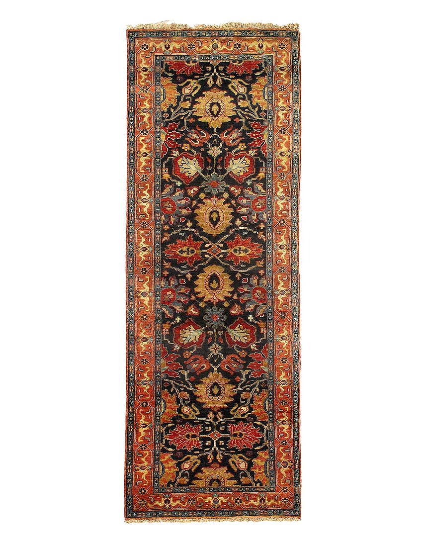 Navy Blue Fine Hand Knotted Persian Design Tabriz Design Runner 2'7'X 7'5": Navy Blue Fine Hand Knotted Persian Design Tabriz Design Runner 2'7'X 7'5" - NEW, Tabriz, Hand-Knotted, Lamb's Wool, 300 -D15194- 862.This item is part of our fine auction collection which includes ma