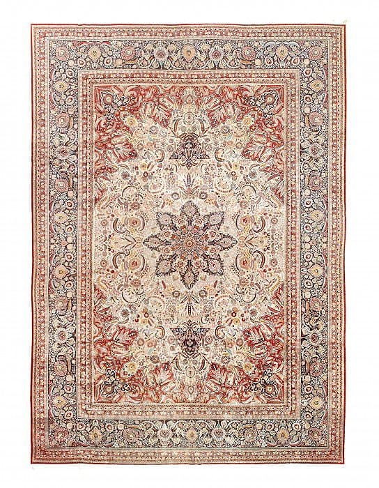 Multi Color Fine Hand knotted Pure silk Sino Tabriz Rug 14'6"x 20'4" (1 of 3)