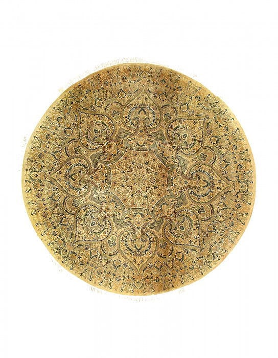 Ivory Hand knotted Tabriz Round rug 10'2"x 10'2": Ivory Hand knotted Tabriz Round rug 10'2"x 10'2" - CIRCA 1990, Tabriz, Hand-Knotted, Lamb's Wool, 300 -D12300- 862.This item is part of our fine auction collection which includes many fine home access