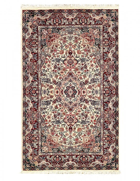 Ivory Genuine Tabriz Design Silk & Wool Pile Rug 3'X 5.01: Ivory Genuine Tabriz Design Silk & Wool Pile Rug 3'X 5.01 - NEW, Tabriz, Hand-Knotted, Wool & Silk, 300 -D12111- 862.This item is part of our fine auction collection which includes many fine home acce