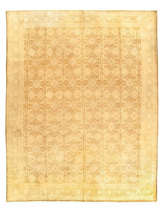 Ivory Persian Antique Tabriz 9'.11'' X 12'7'': Ivory Persian Antique Tabriz 9'.11'' X 12'7'' - circa 1940, Tabriz, Hand-Knotted, Lamb's Wool, 300 -D07570- 862.This item is part of our fine auction collection which includes many fine home accessori