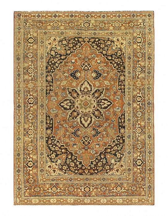 Rust Antique Tabriz 3' 11'' X 5' 6'': Rust Antique Tabriz 3' 11'' X 5' 6'' - circa 1900, Tabriz, Hand-Knotted, Lamb's Wool, 300 -D04935- 862.This item is part of our fine auction collection which includes many fine home accessories includ