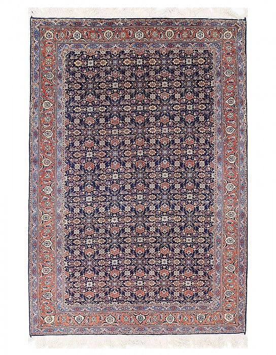 Nay Blue Antique Tabriz Herati Design 5'3"x7'10": Nay Blue Antique Tabriz Herati Design 5'3"x7'10" - circa 1940, Tabriz, Hand-Knotted, Lamb's Wool, 300 -D14014- 862.This item is part of our fine auction collection which includes many fine home access