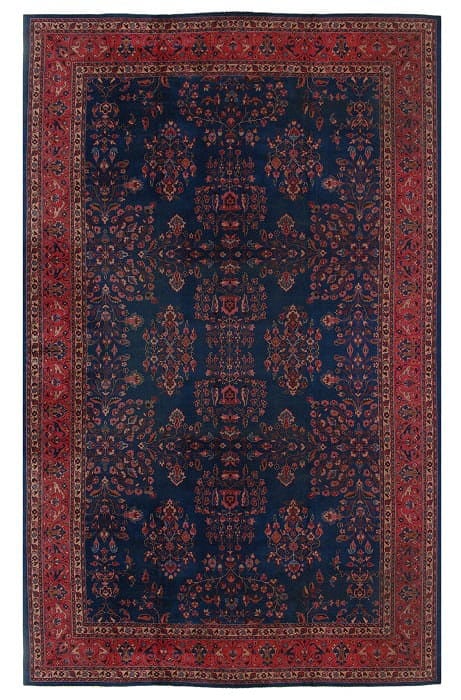 Navy Blue Antique Turkish Tabriz Rug - 10'9" x 21'5": Navy Blue Antique Turkish Tabriz Rug - 10'9" x 21'5" - Antique, Tabriz, Hand-Knotted, Lamb's Wool, 300 -D10945- 862.This item is part of our fine auction collection which includes many fine home acces