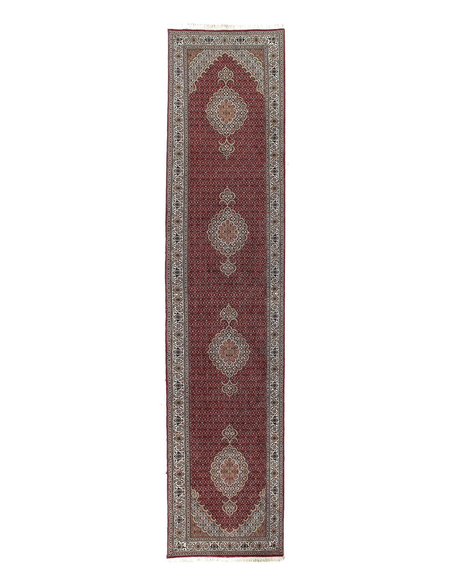 Fine Persian silk & wool Tabriz runner 2'8'' X 12'11'' (1 of 4)