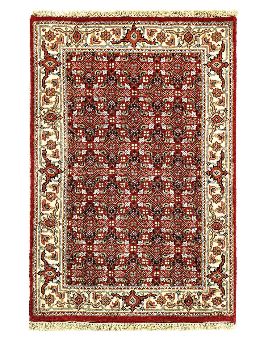 Red color Fine Hand Knotted Silk & wool rug 2' X 3': Red color Fine Hand Knotted Silk & wool rug 2' X 3' - New, Tabriz, Hand-Knotted, Wool & Silk, 300 -D13083- 862.This item is part of our fine auction collection which includes many fine home accessorie