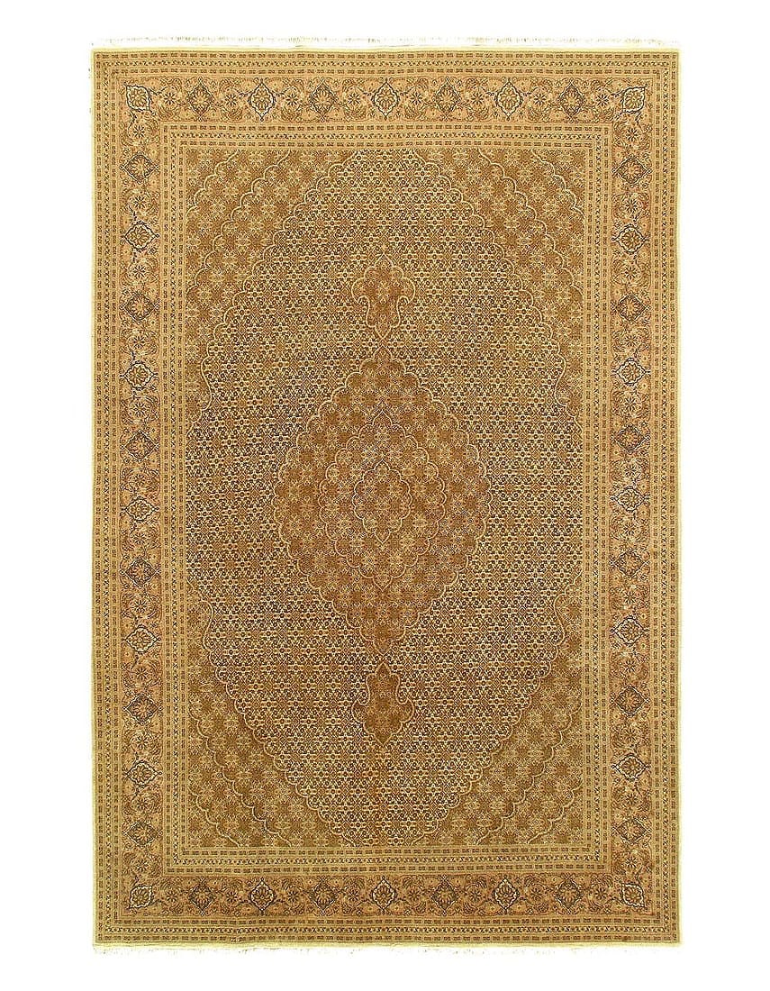 Fine Hand Knotted Persian silk & wool Tabriz 6'7'' X 10'3'': Fine Hand Knotted Persian silk & wool Tabriz 6'7'' X 10'3'' - New, Tabriz, Hand-Knotted, Wool & Silk, 300 -29635- 862.This item is part of our fine auction collection which includes many fine home acc