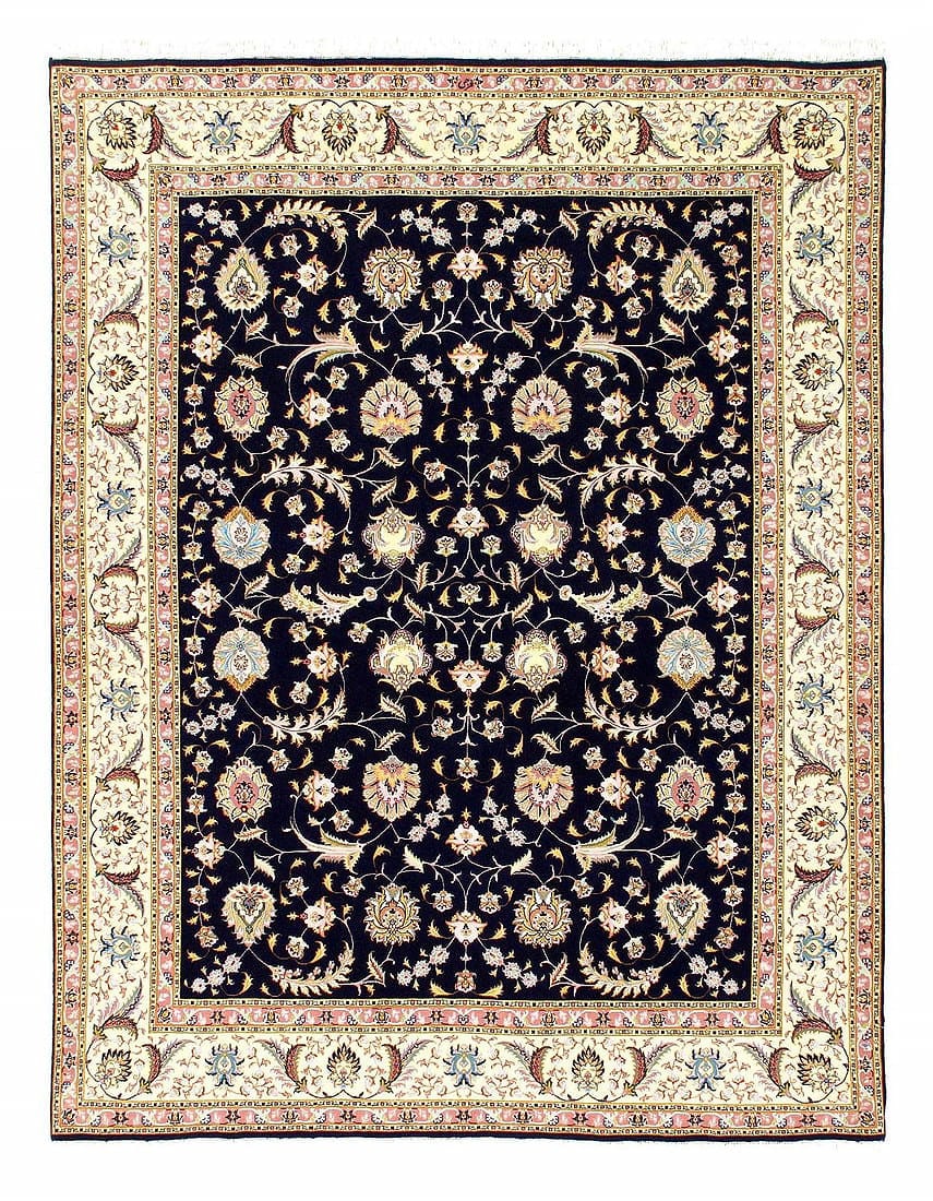 Super fine Hand Knotted silk & wool Persian Tabriz 6'8'' X 8'8'': Super fine Hand Knotted silk & wool Persian Tabriz 6'8'' X 8'8'' - New, Tabriz, Hand-Knotted, Wool & Silk, 300 -32069- 862.This item is part of our fine auction collection which includes many fine hom