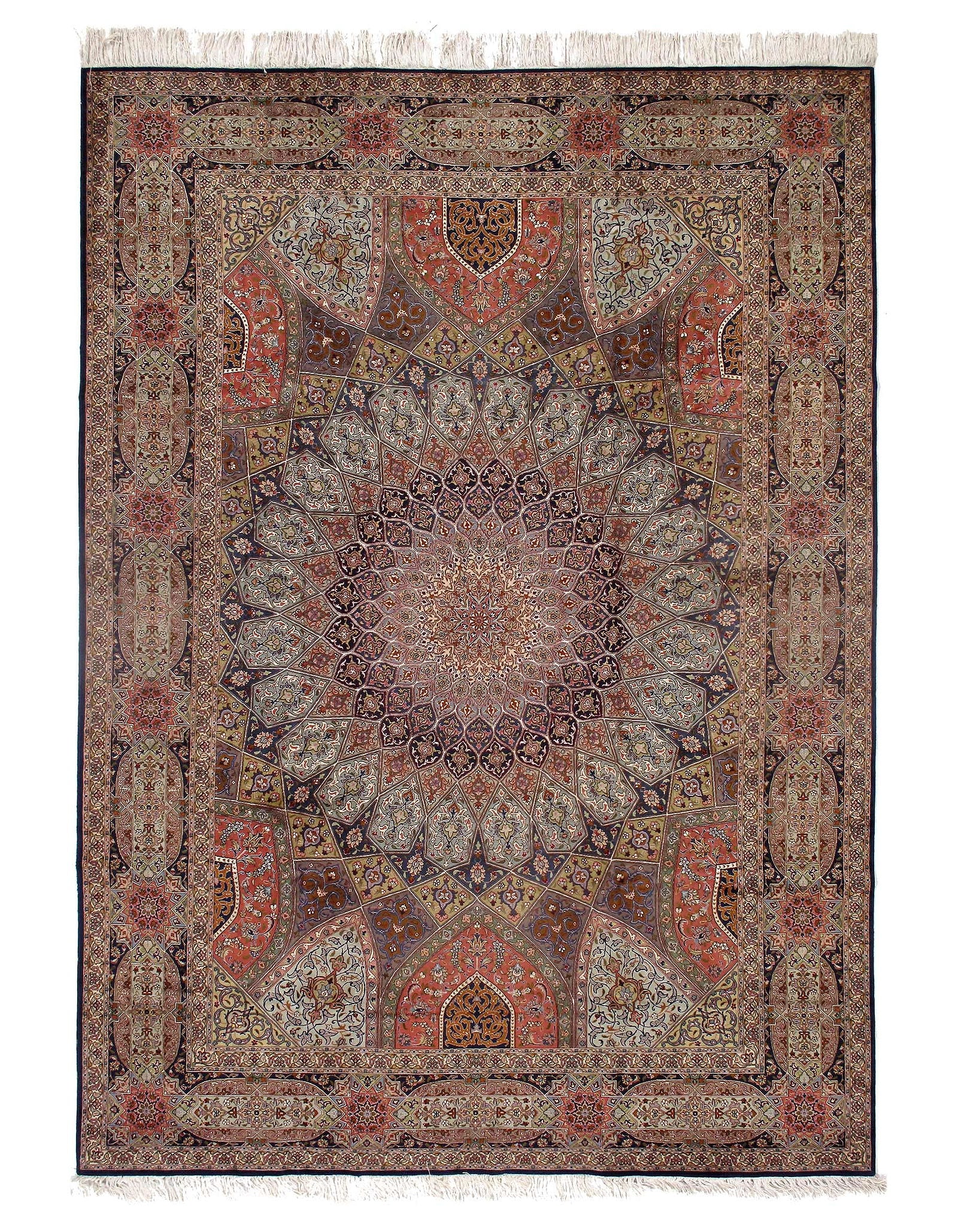 Fine silk & wool Persian Tabriz 8'2'x11'4": Fine silk & wool Persian Tabriz 8'2'x11'4" - New, Tabriz, Hand-Knotted, Wool & Silk, 300 -D09634- 862.This item is part of our fine auction collection which includes many fine home accessories