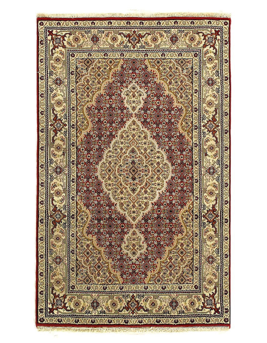 Fine Hand Knotted Silk & wool Tabriz rug 3' X 4'11'': Fine Hand Knotted Silk & wool Tabriz rug 3' X 4'11'' - New, Tabriz, Hand-Knotted, Wool & Silk, 300 -D12767- 862.This item is part of our fine auction collection which includes many fine home