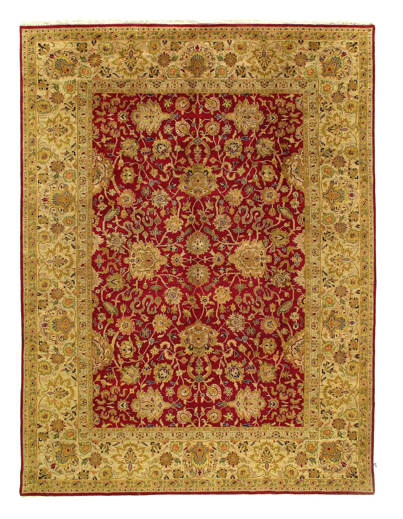 Red Color Fine Hand Knotted Tabriz Design Rug 8'9'' X 11'11'': Red Color Fine Hand Knotted Tabriz Design Rug 8'9'' X 11'11'' - New, Tabriz, Hand-Knotted, Lamb's Wool, 300 -28327- 862.This item is part of our fine auction collection which includes many fine home