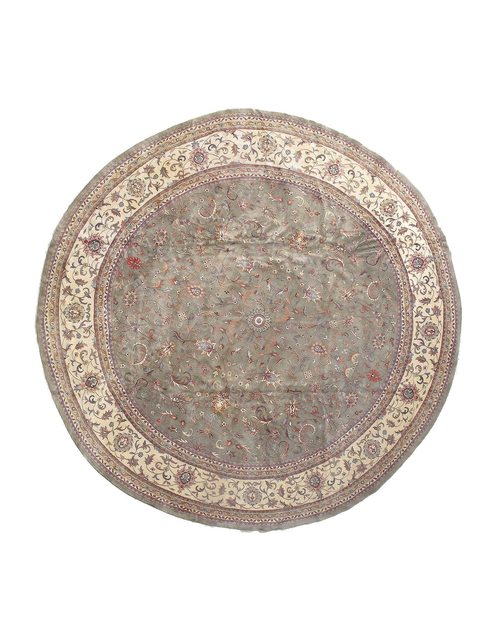 Fine Hand knotted Tabriz Design Round rug 16' X 16': Fine Hand knotted Tabriz Design Round rug 16' X 16' - New, Tabriz, Hand-Knotted, Lamb's Wool, 300 -D04148- 862.This item is part of our fine auction collection which includes many fine home