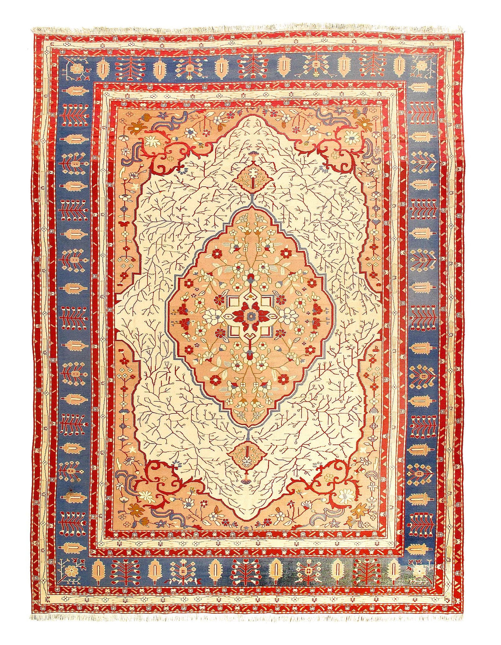Fine Hand Knotted Vintage Flat Weave Tabriz design 8'8'' X 11'6'': Fine Hand Knotted Vintage Flat Weave Tabriz design 8'8'' X 11'6'' - 1970, Tabriz, Hand-Knotted, Flat Weave, 300 -D12013- 862.This item is part of our fine auction collection which includes many fine h